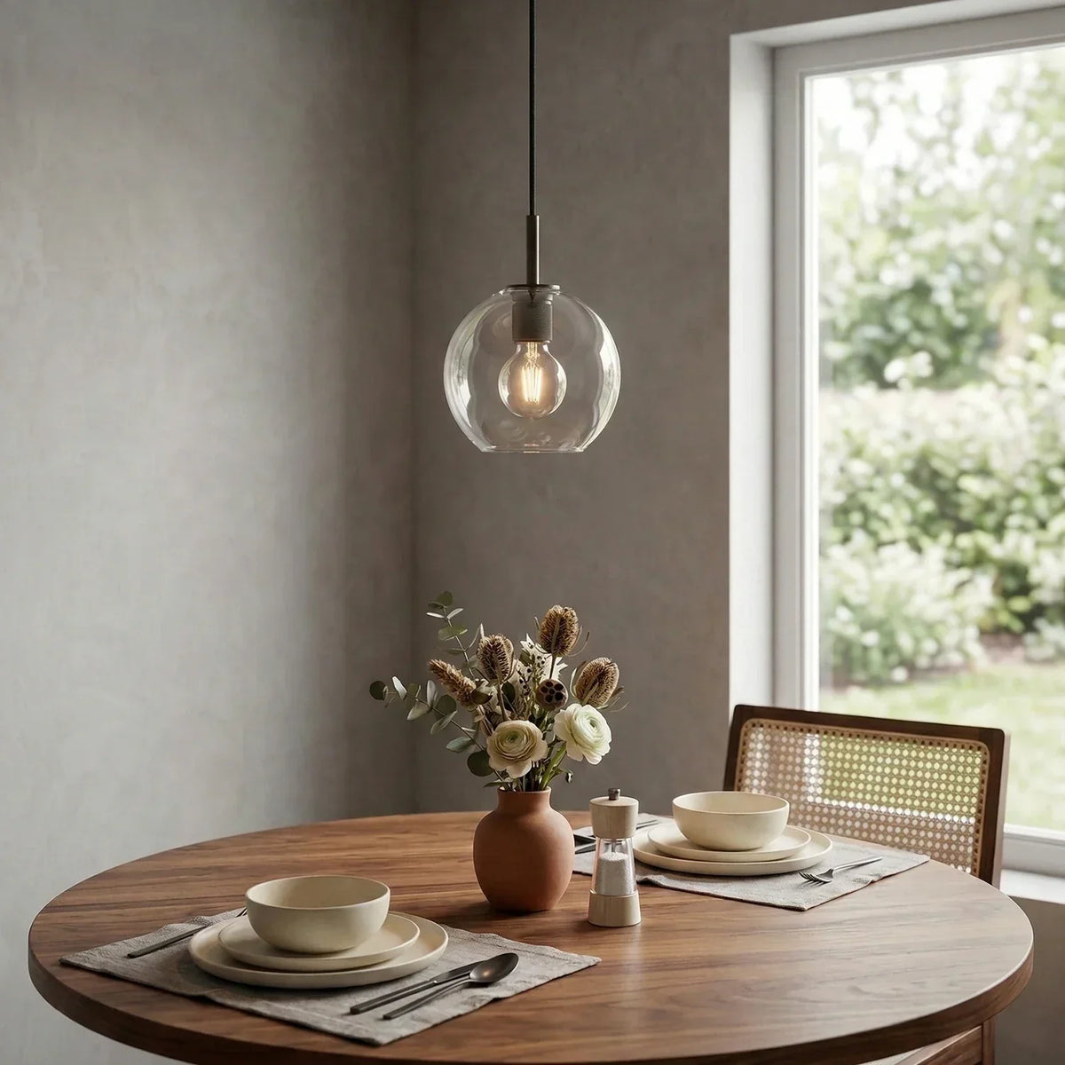 Geometric Transparent Glass Pendant Light – Glass detail 6