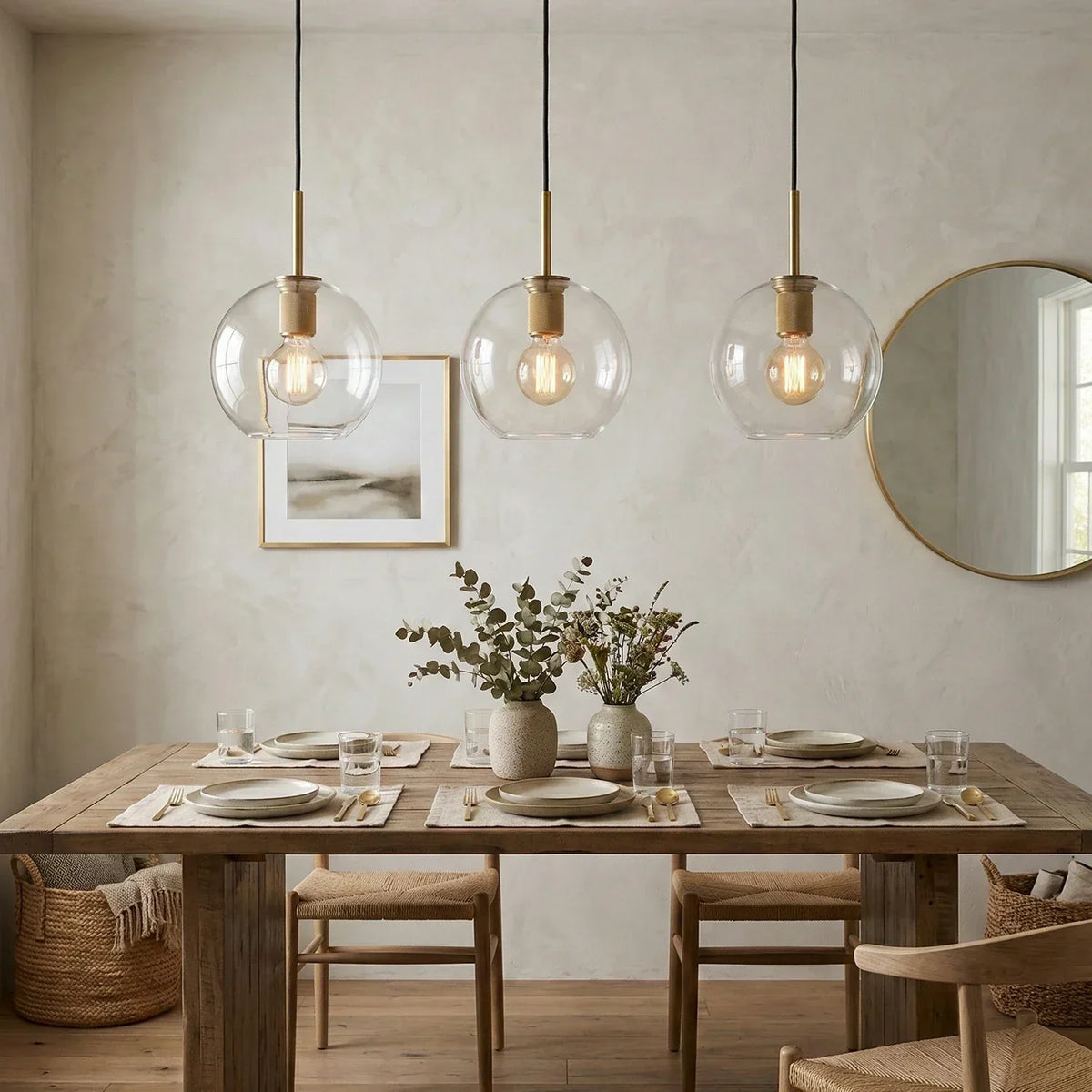 Geometric Transparent Glass Pendant Light – Glass detail 7