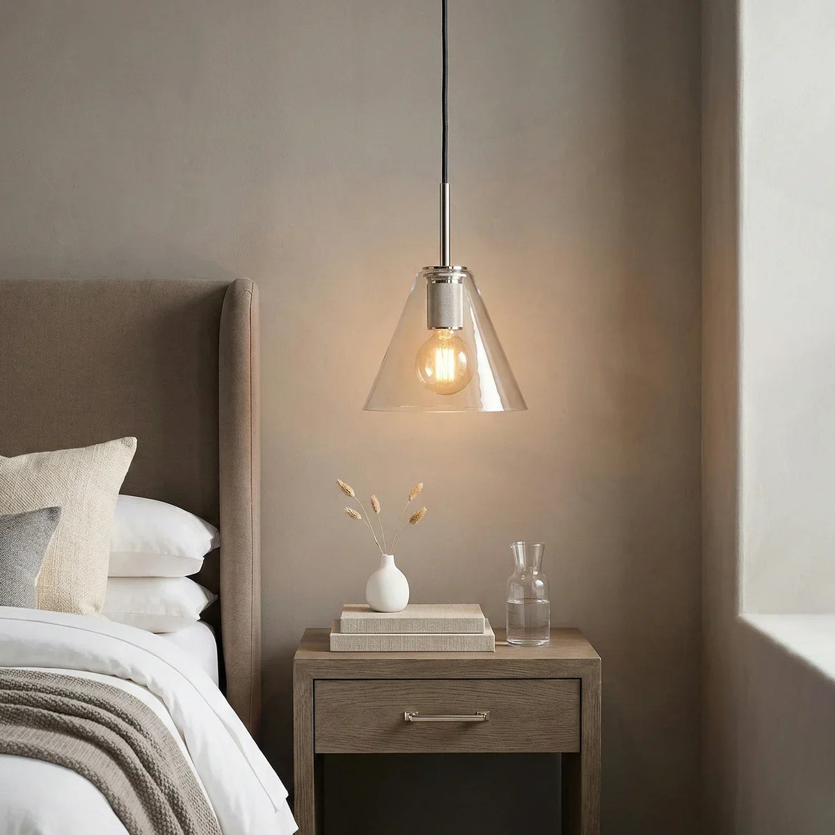 Geometric Transparent Glass Pendant Light – Glass detail 9