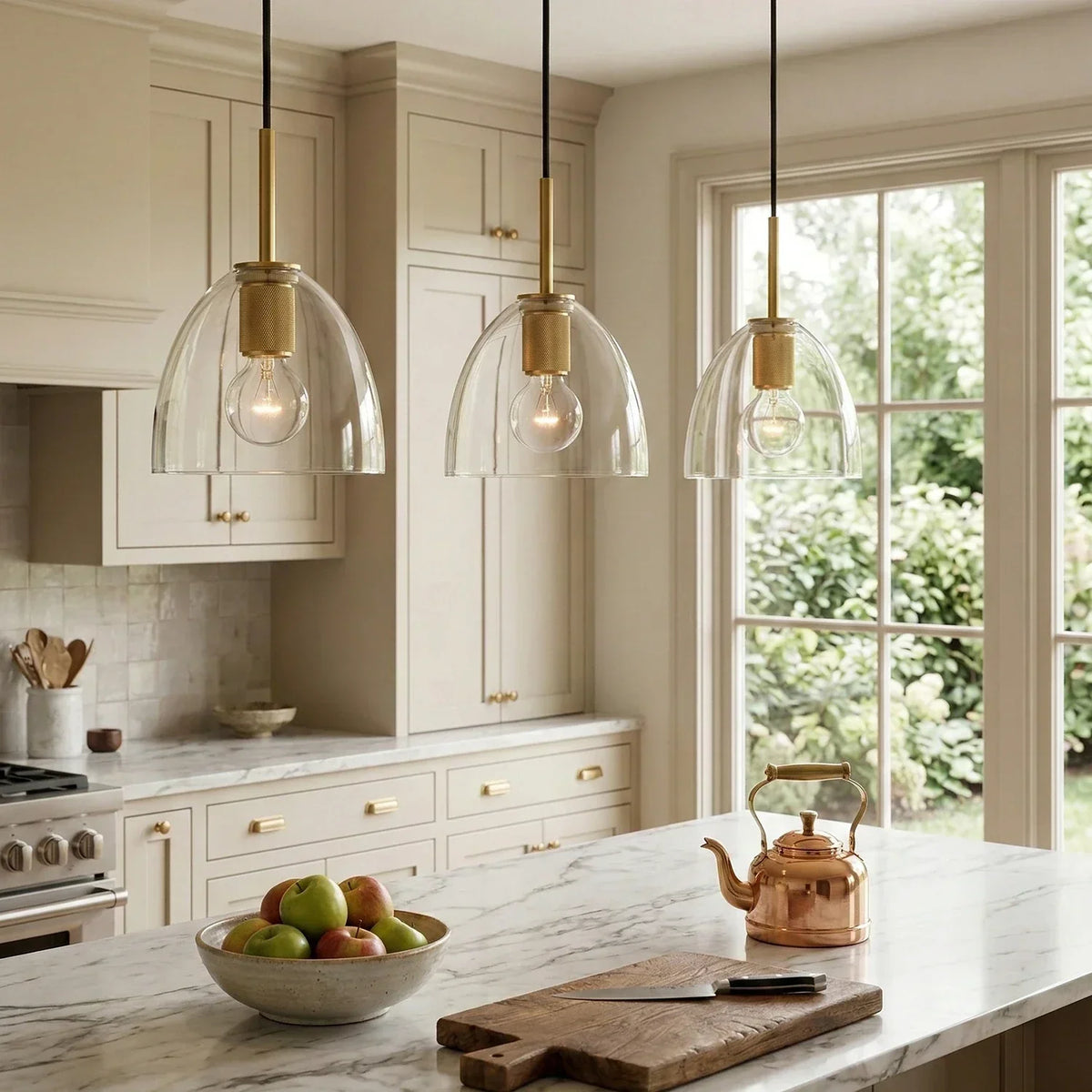 Geometric Transparent Glass Pendant Light – Glass detail 2