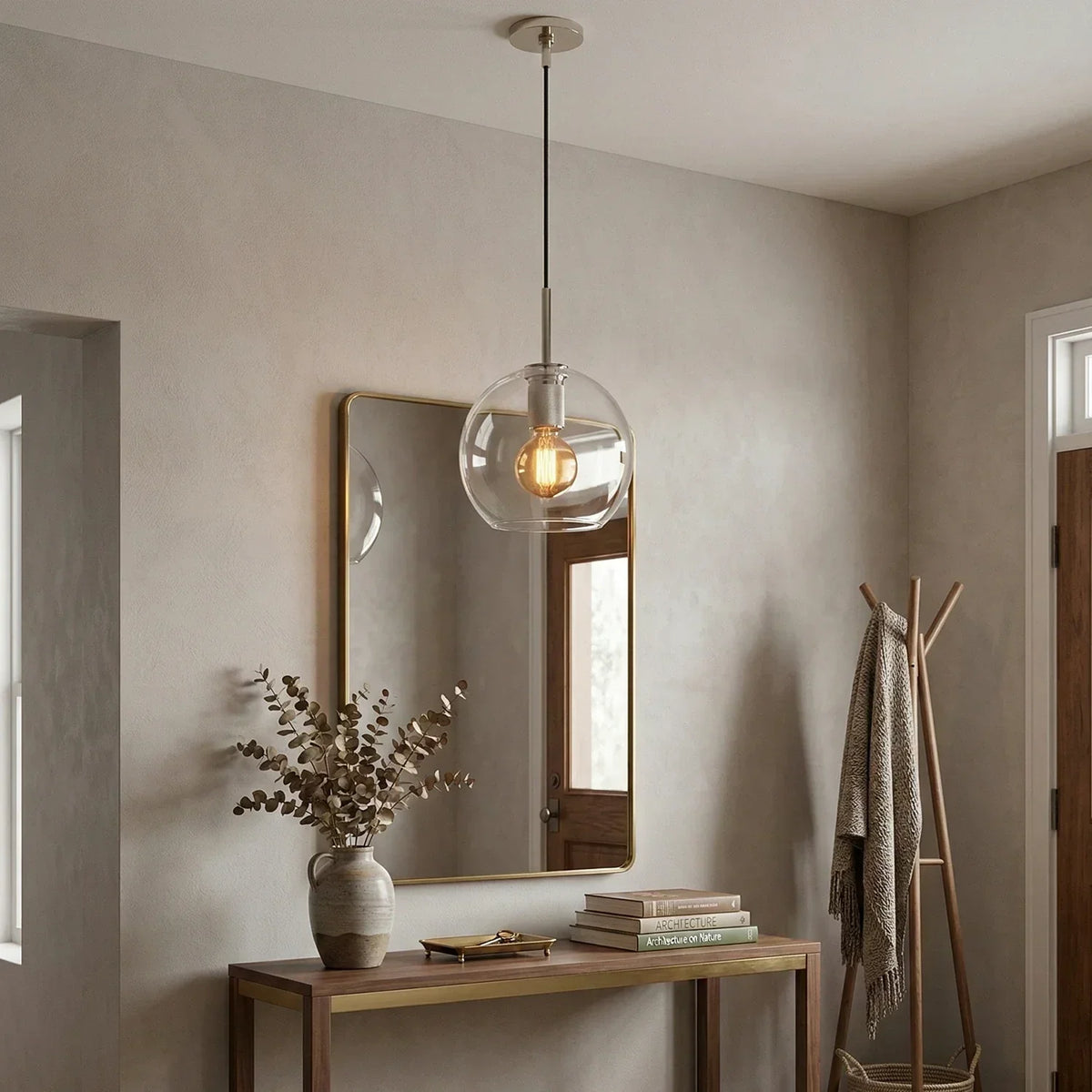 Geometric Transparent Glass Pendant Light – Glass detail 5