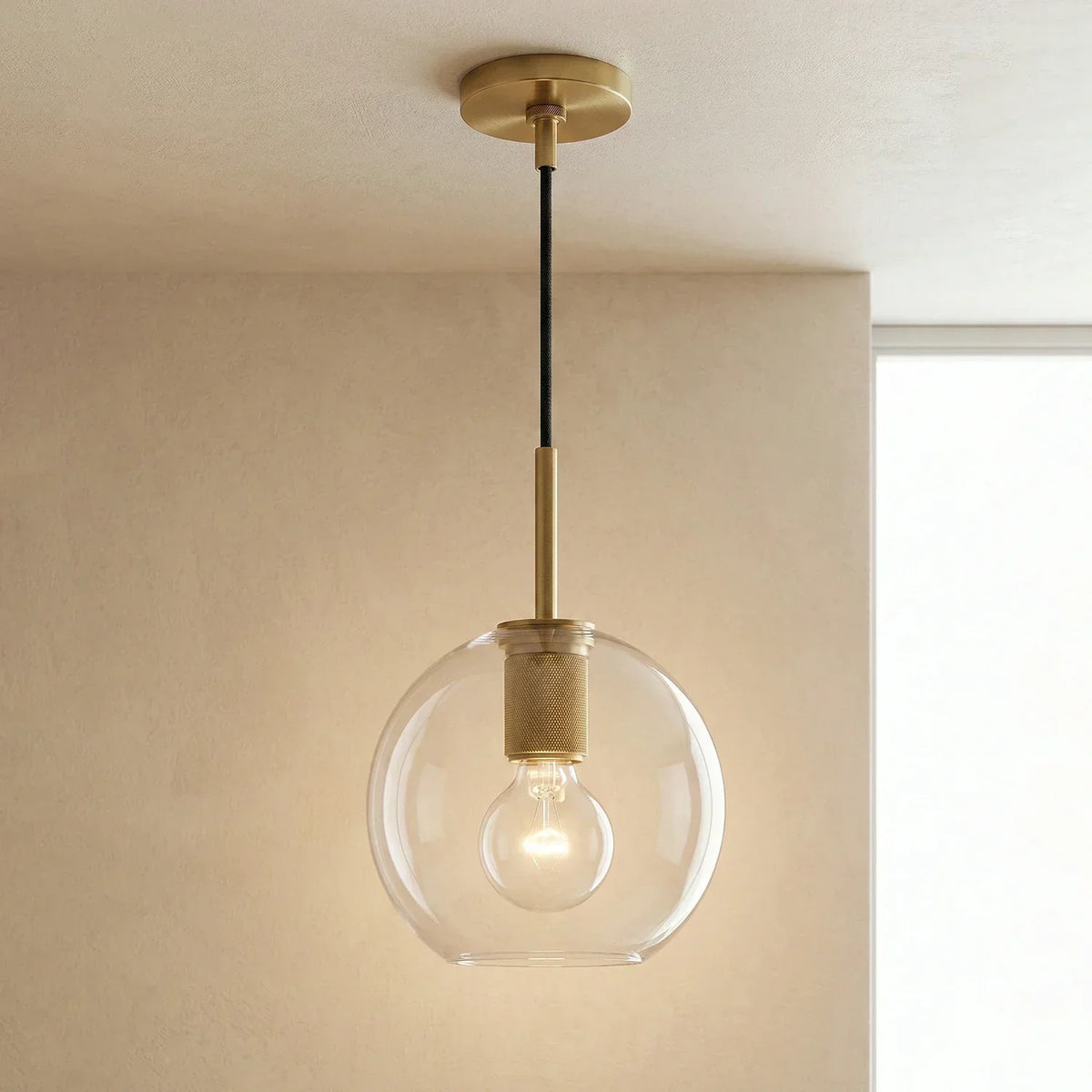 Geometric Transparent Glass Pendant Light – Glass detail 14