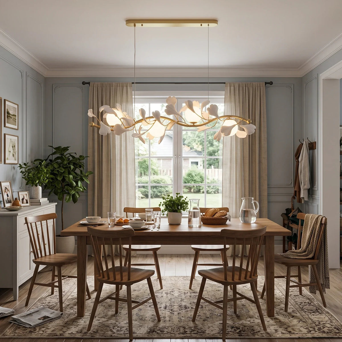 Ginkgo Vine Linear Glass Chandelier – Glass detail 8
