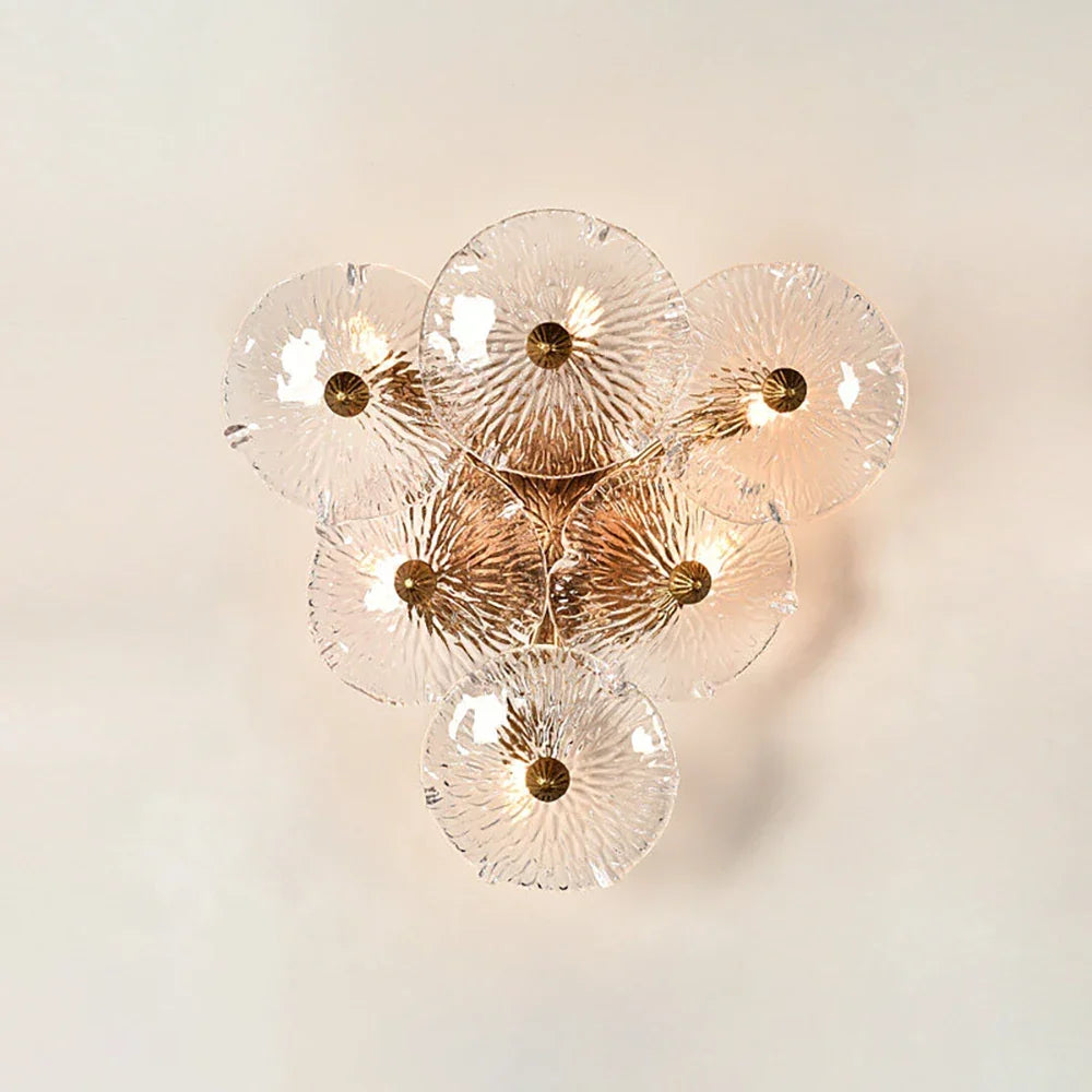 Glass Lotus Leaf Brass Branch Wall Lamp – Glass detail 17