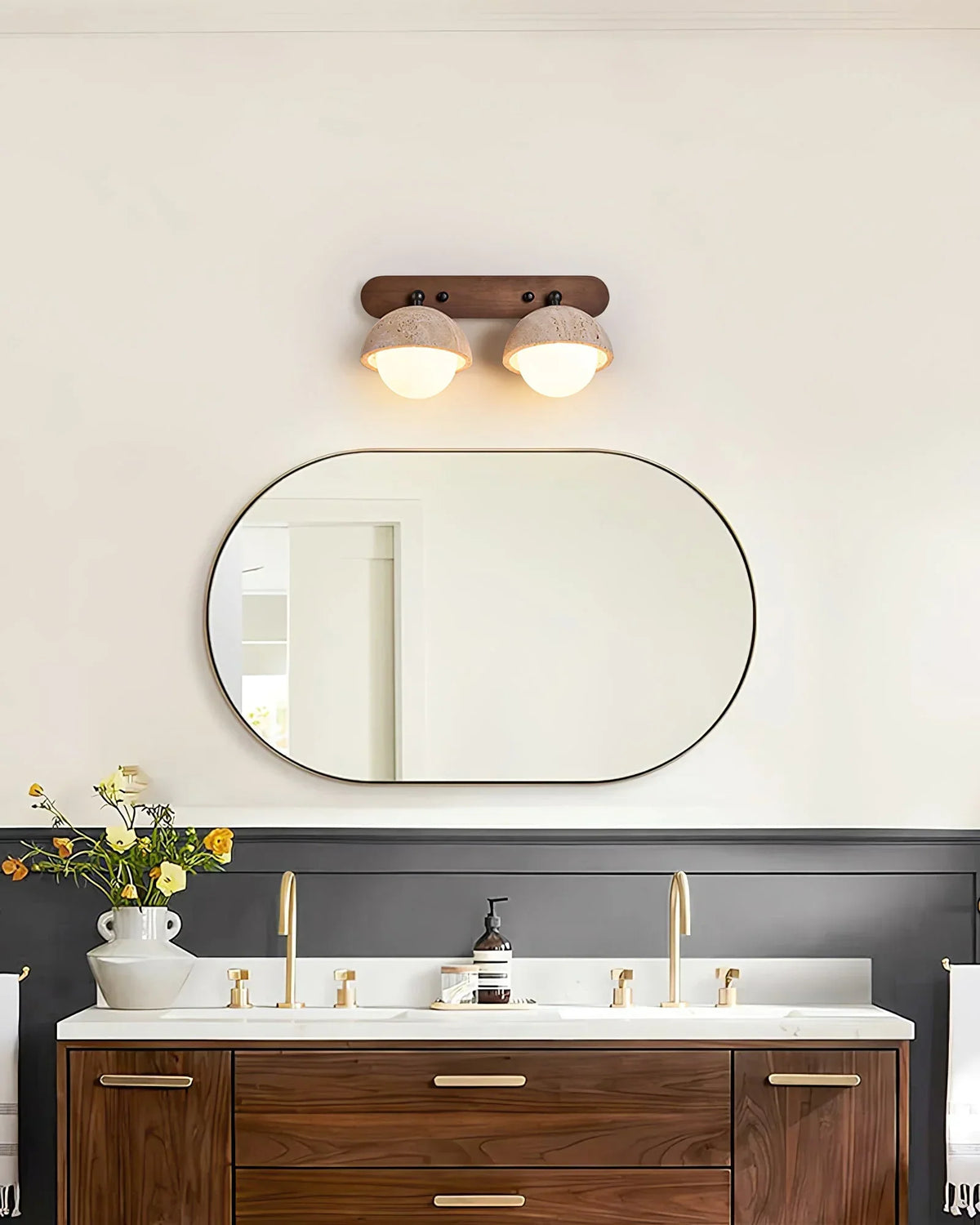 Globe Pecherna Travertine Wall Sconce – Travertine detail 7
