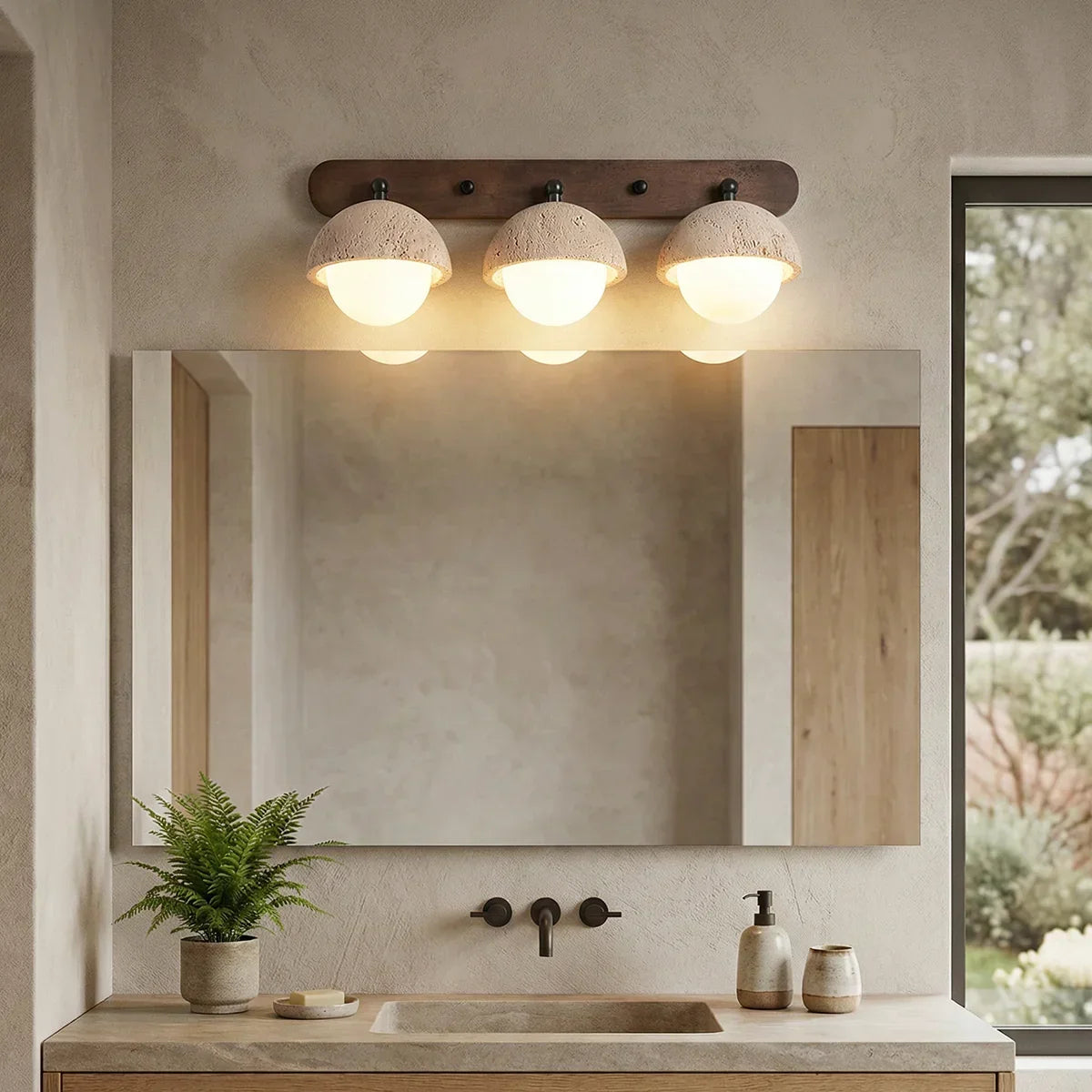 Globe Pecherna Travertine Wall Sconce – Travertine detail 3