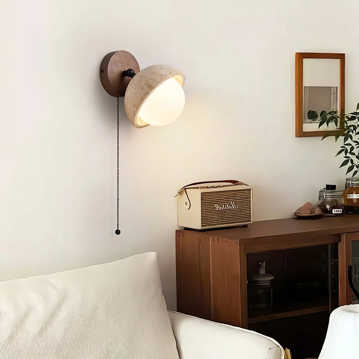 Globe Pecherna Travertine Wall Sconce – Travertine detail 6