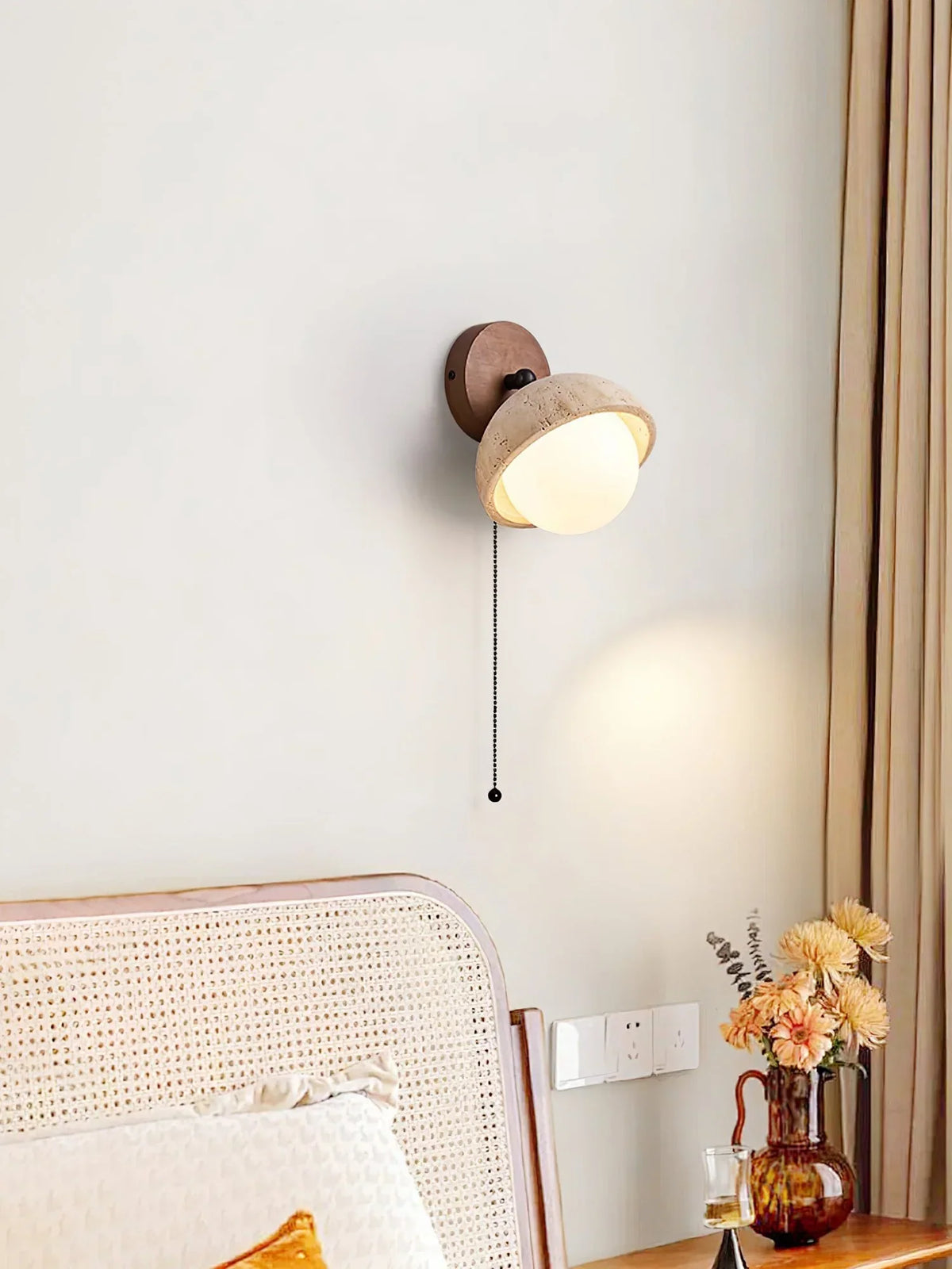 Globe Pecherna Travertine Wall Sconce – Travertine detail 10