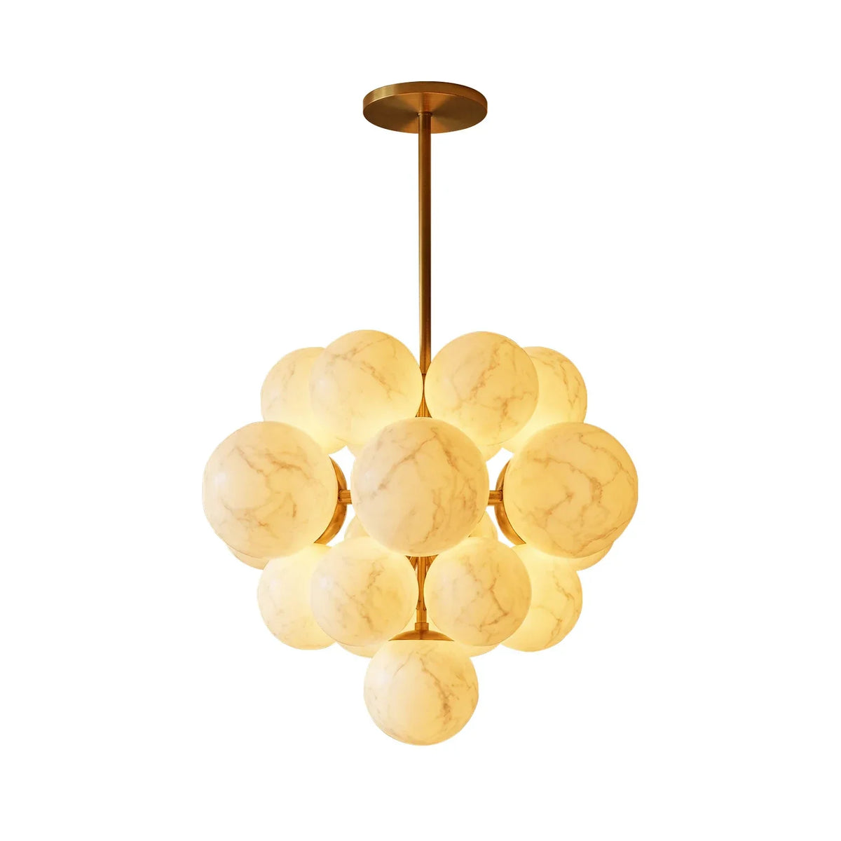 Grape Cluster Alabaster Spherical Chandelier – Alabaster detail 13