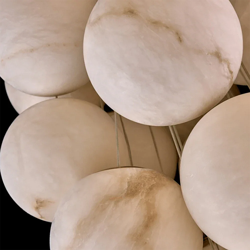 Grape-Shaped Alabaster Cluster Chandelier – Alabaster detail 8