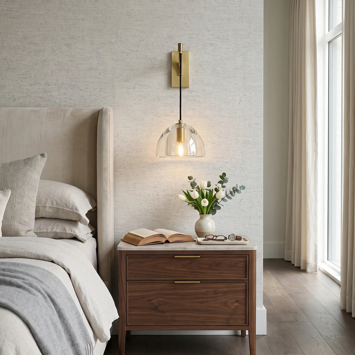 Halden Arched Crystal Wall Sconce – Crystal detail 3