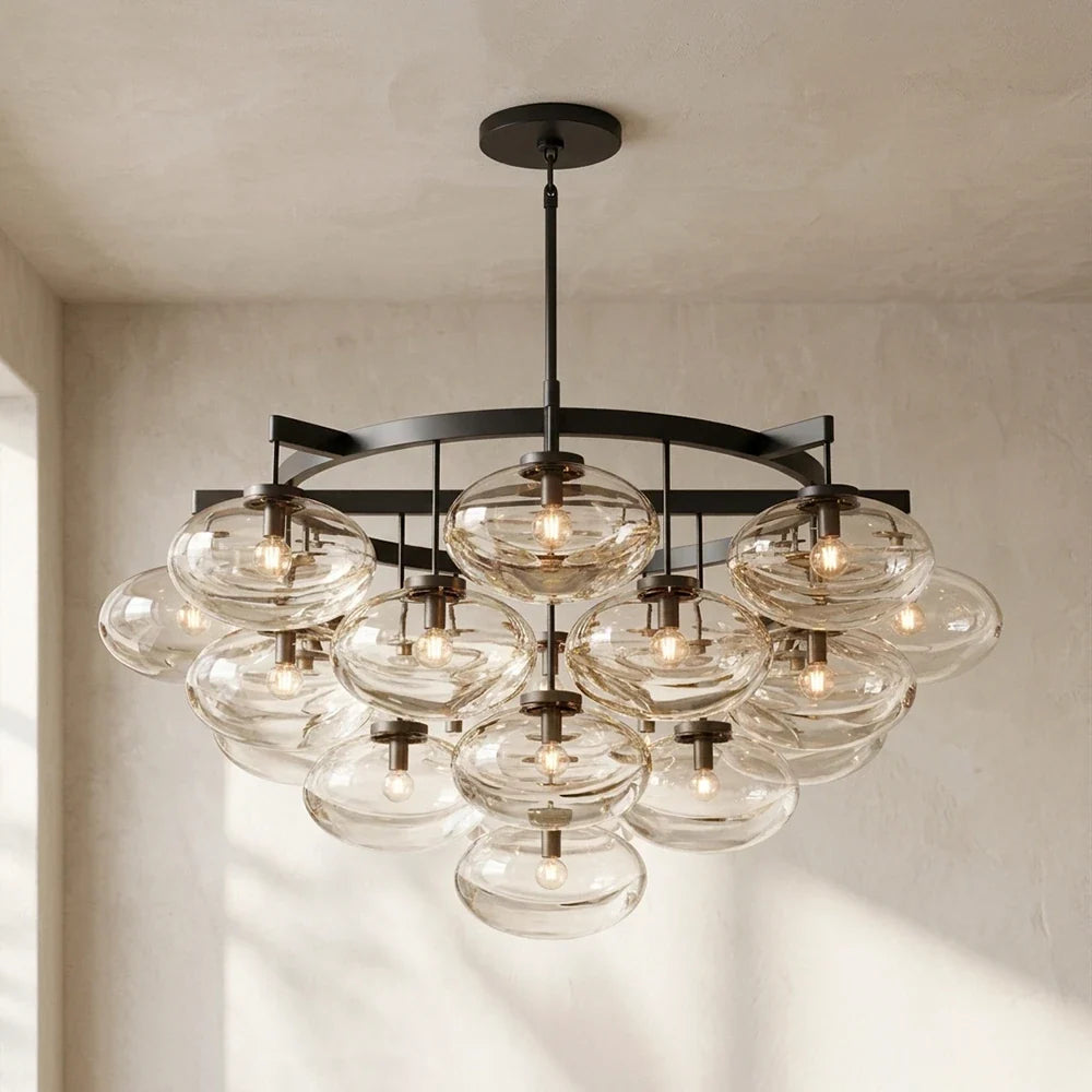 Halden Smoked Glass Cluster Chandelier – Glass detail 30