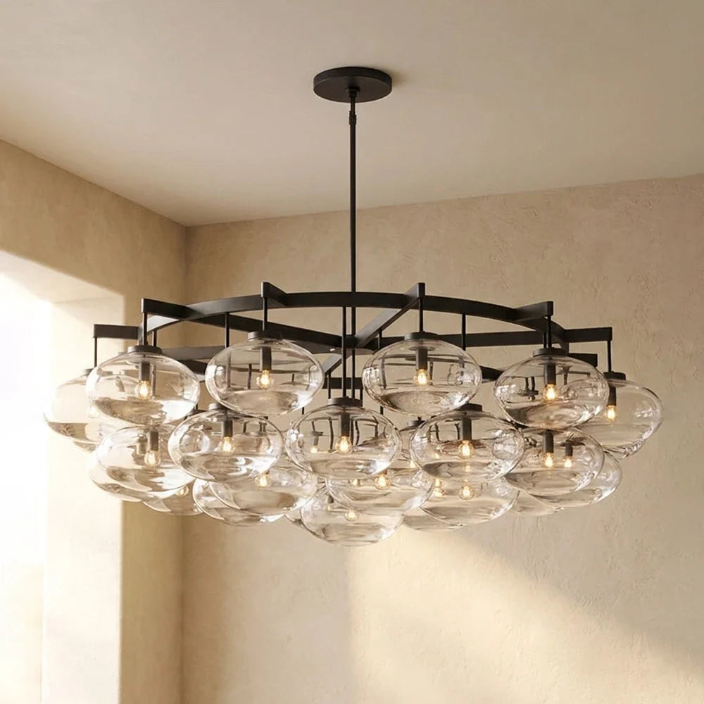 Halden Smoked Glass Cluster Chandelier – Glass detail 36