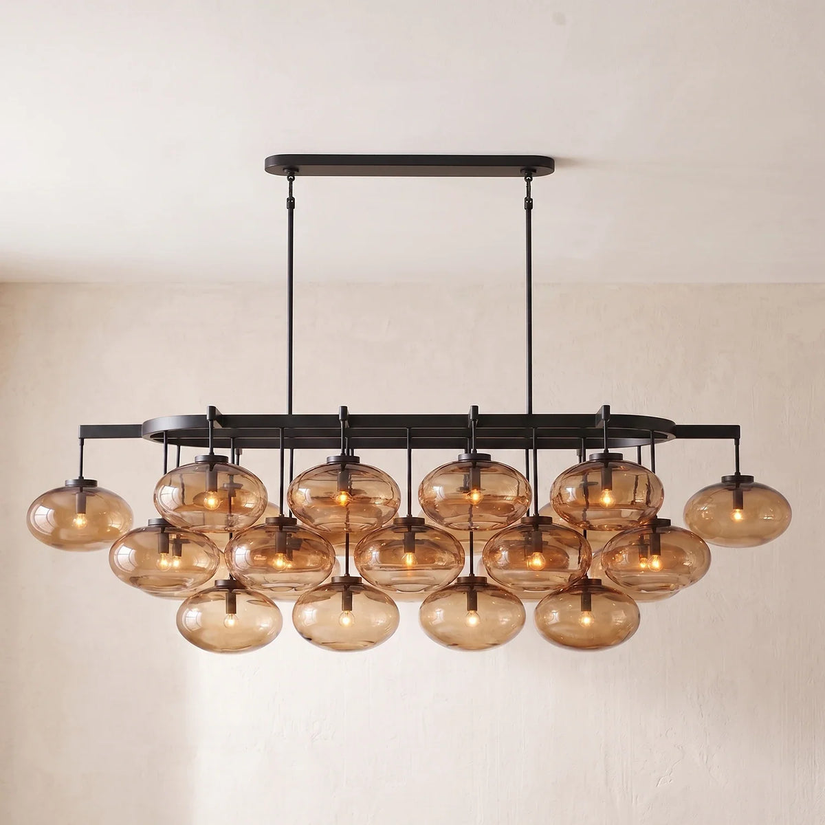 Halden Smoked Glass Cluster Chandelier – Glass detail 39