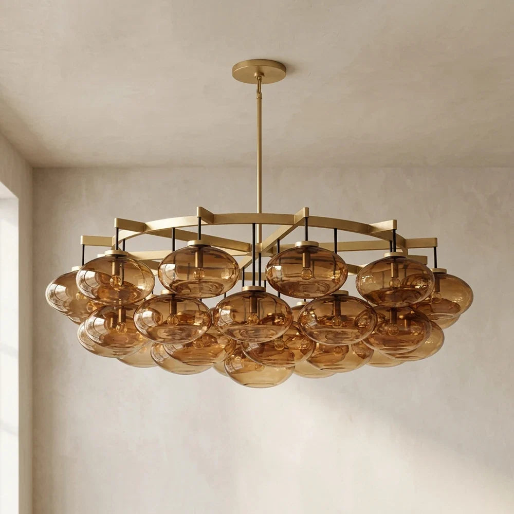 Halden Smoked Glass Cluster Chandelier – Glass detail 32