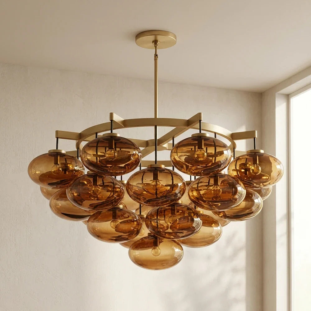 Halden Smoked Glass Cluster Chandelier – Glass detail 26