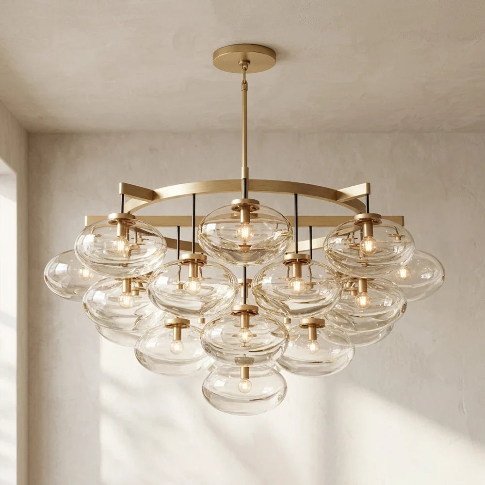 Halden Smoked Glass Cluster Chandelier – Glass detail 29