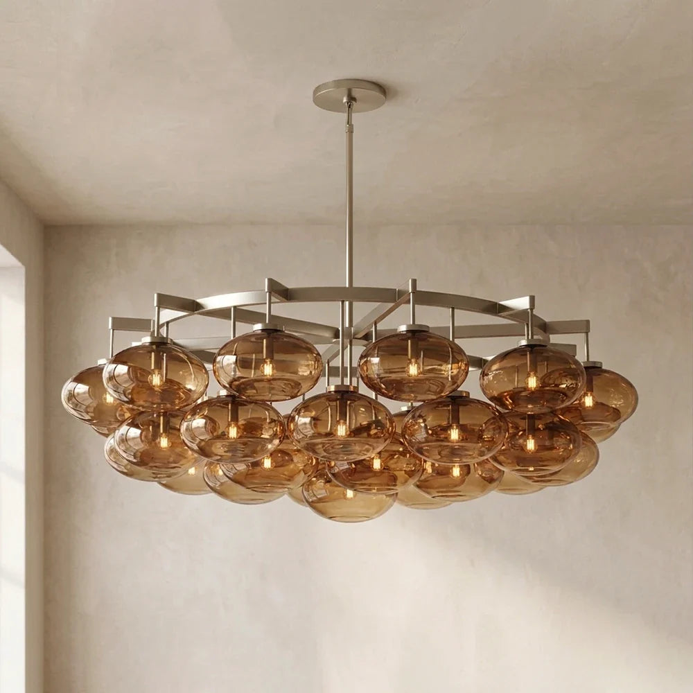 Halden Smoked Glass Cluster Chandelier – Glass detail 34
