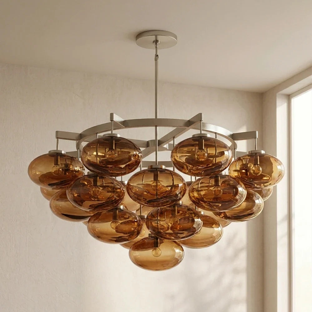 Halden Smoked Glass Cluster Chandelier – Glass detail 28