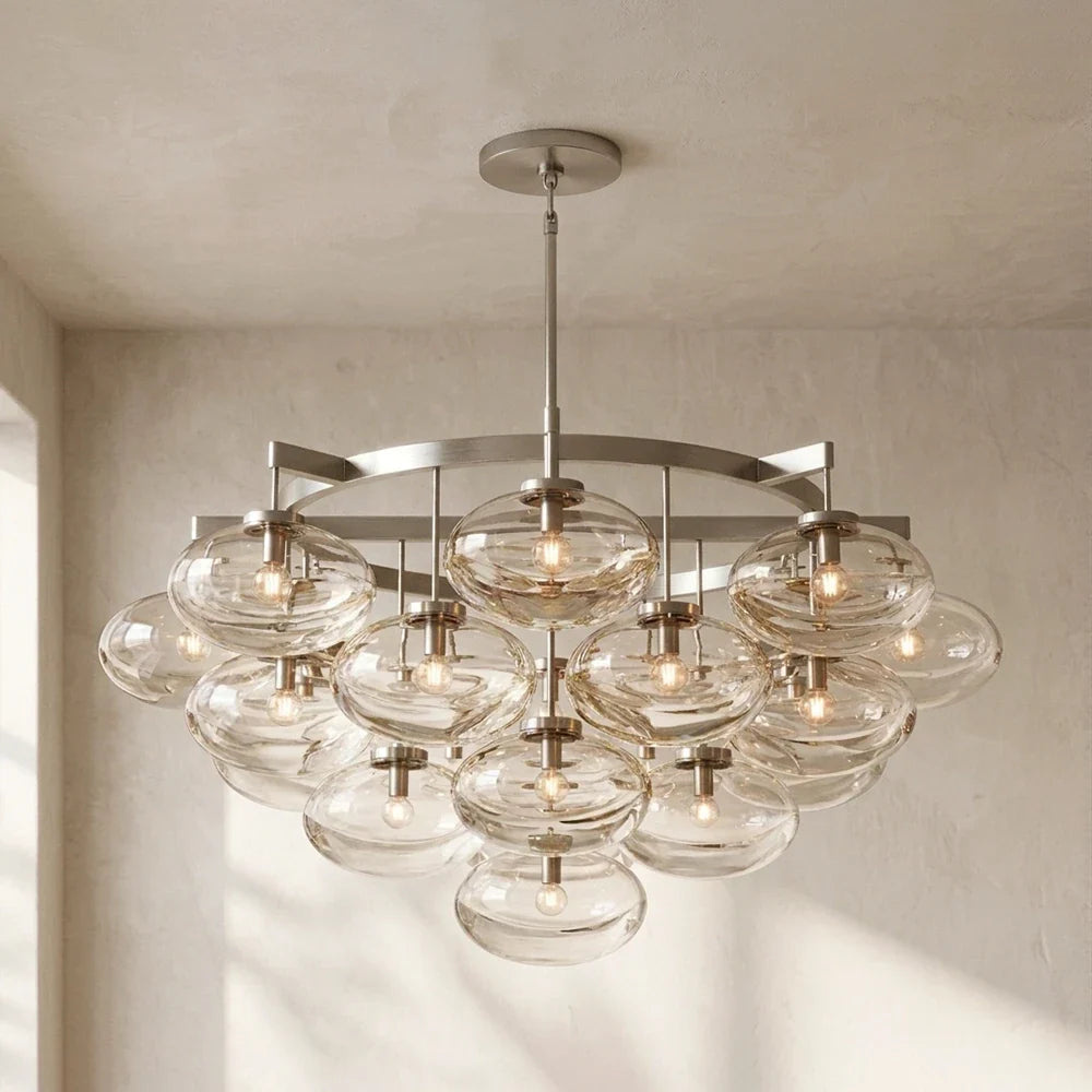 Halden Smoked Glass Cluster Chandelier – Glass detail 31