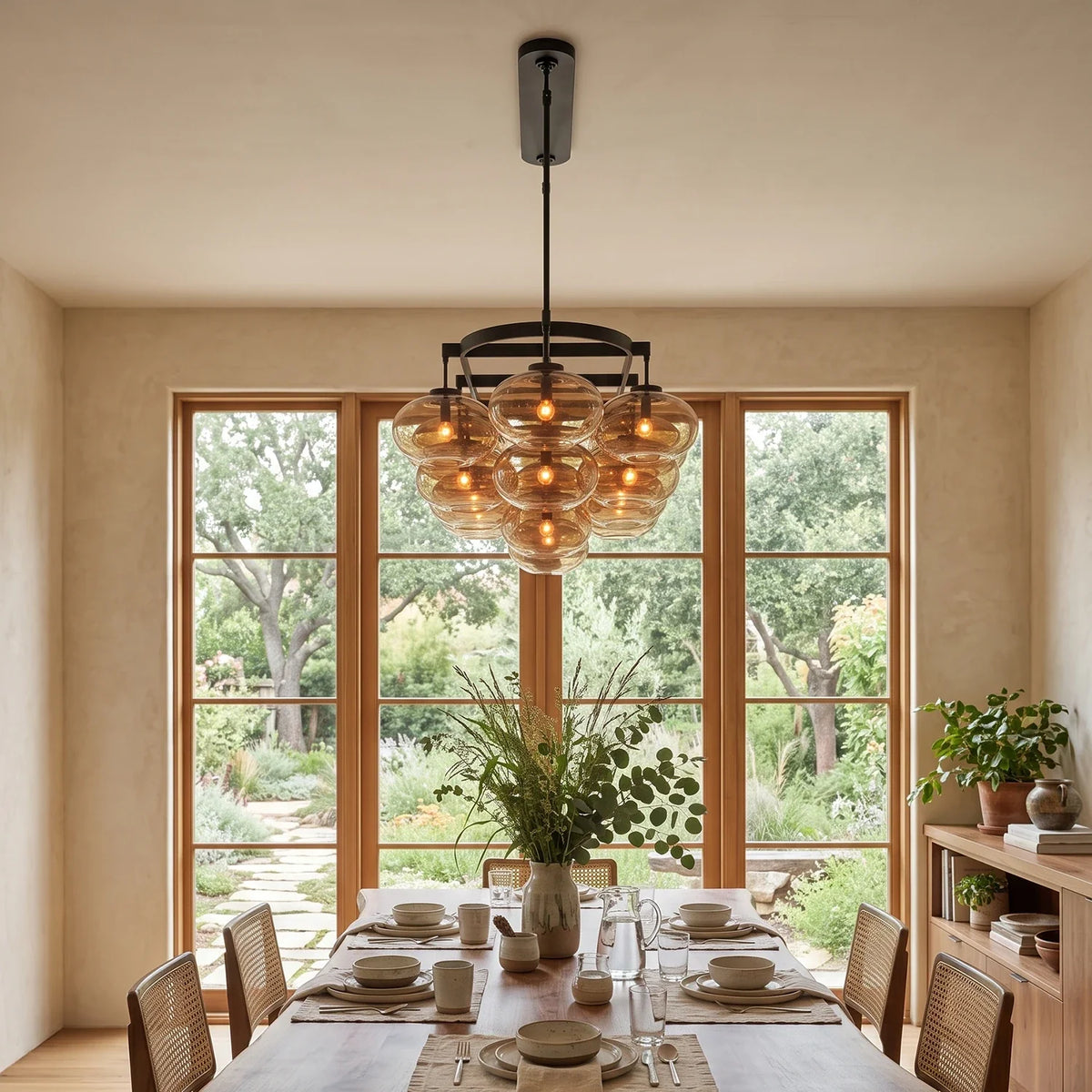 Halden Smoked Glass Cluster Chandelier – Glass detail 10