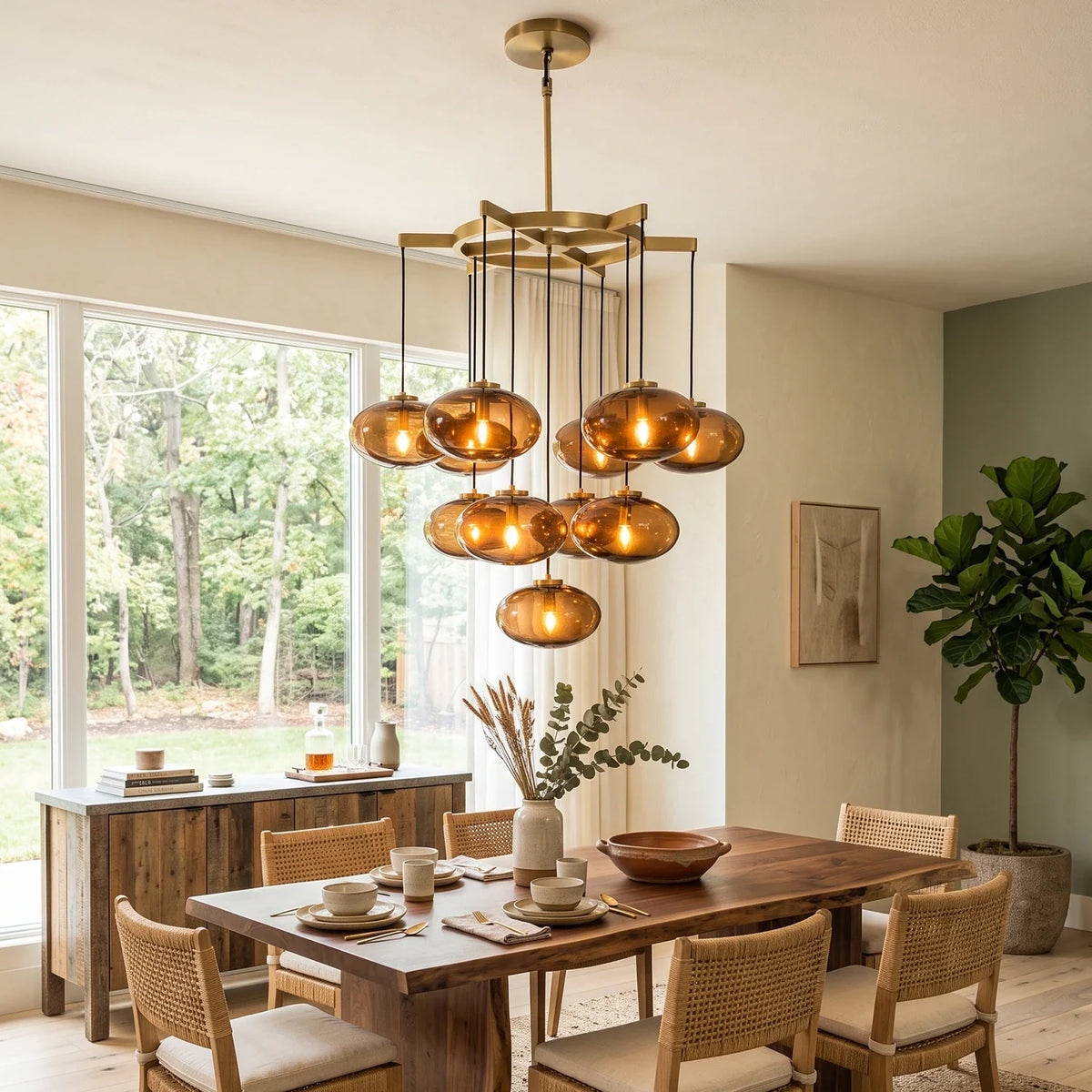 Halden Smoked Glass Cluster Chandelier – Glass detail 7