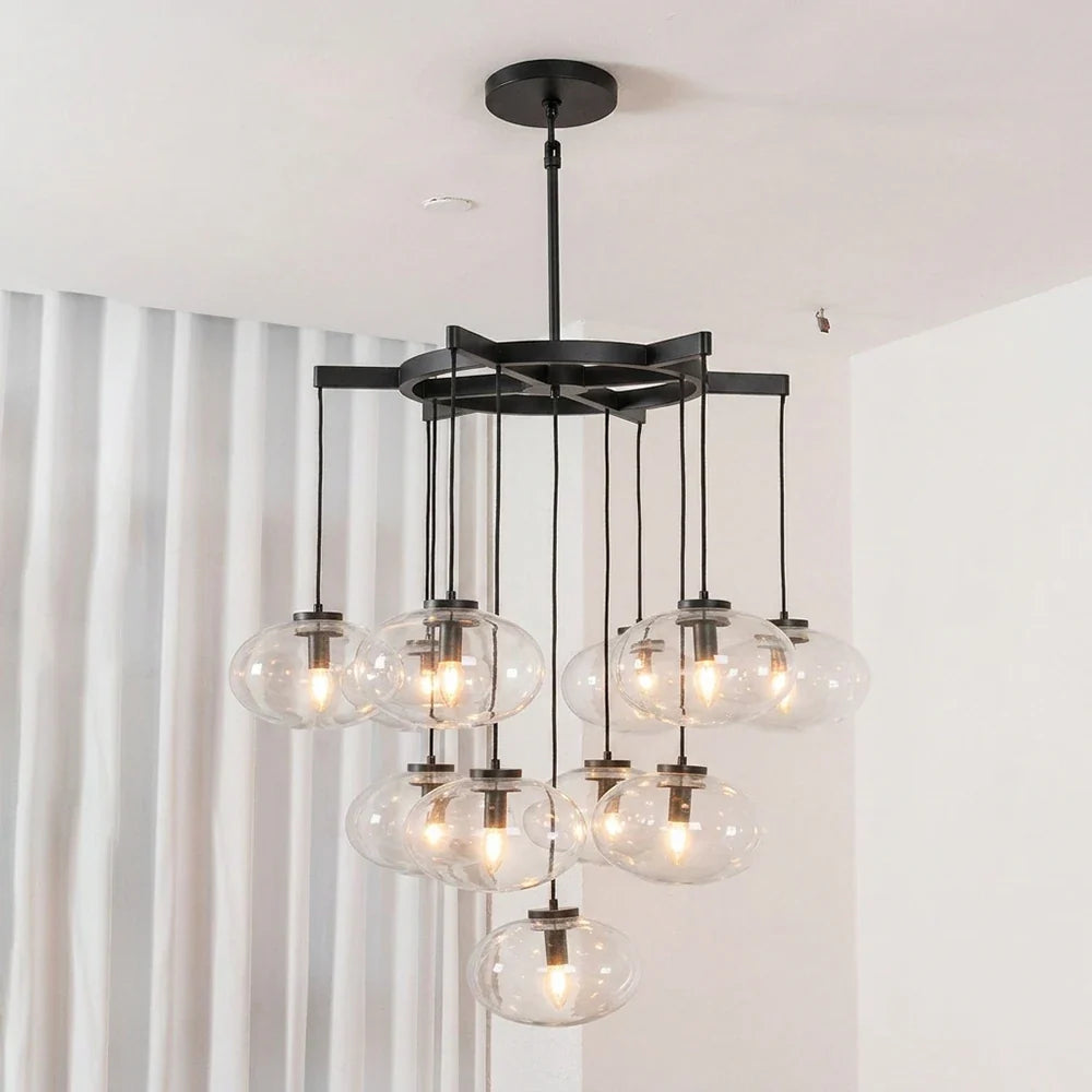 Halden Smoked Glass Cluster Chandelier – Glass detail 24