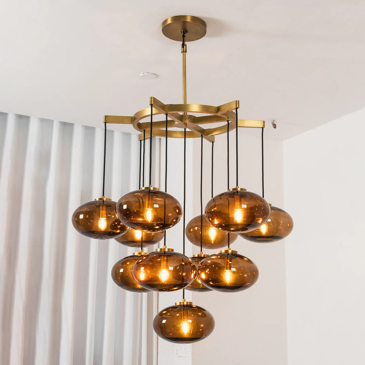 Halden Smoked Glass Cluster Chandelier – Glass detail 16