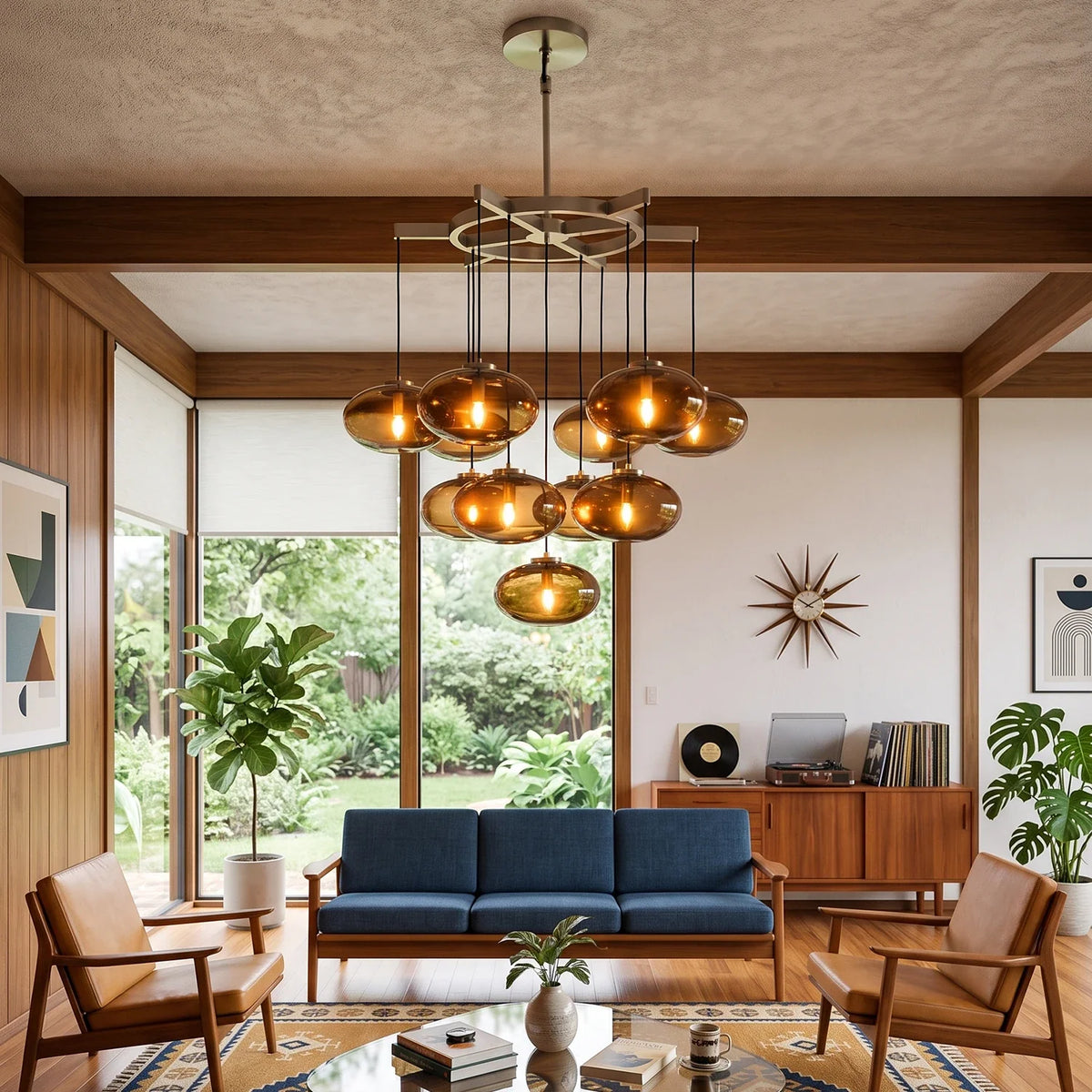 Halden Smoked Glass Cluster Chandelier – Glass detail 4