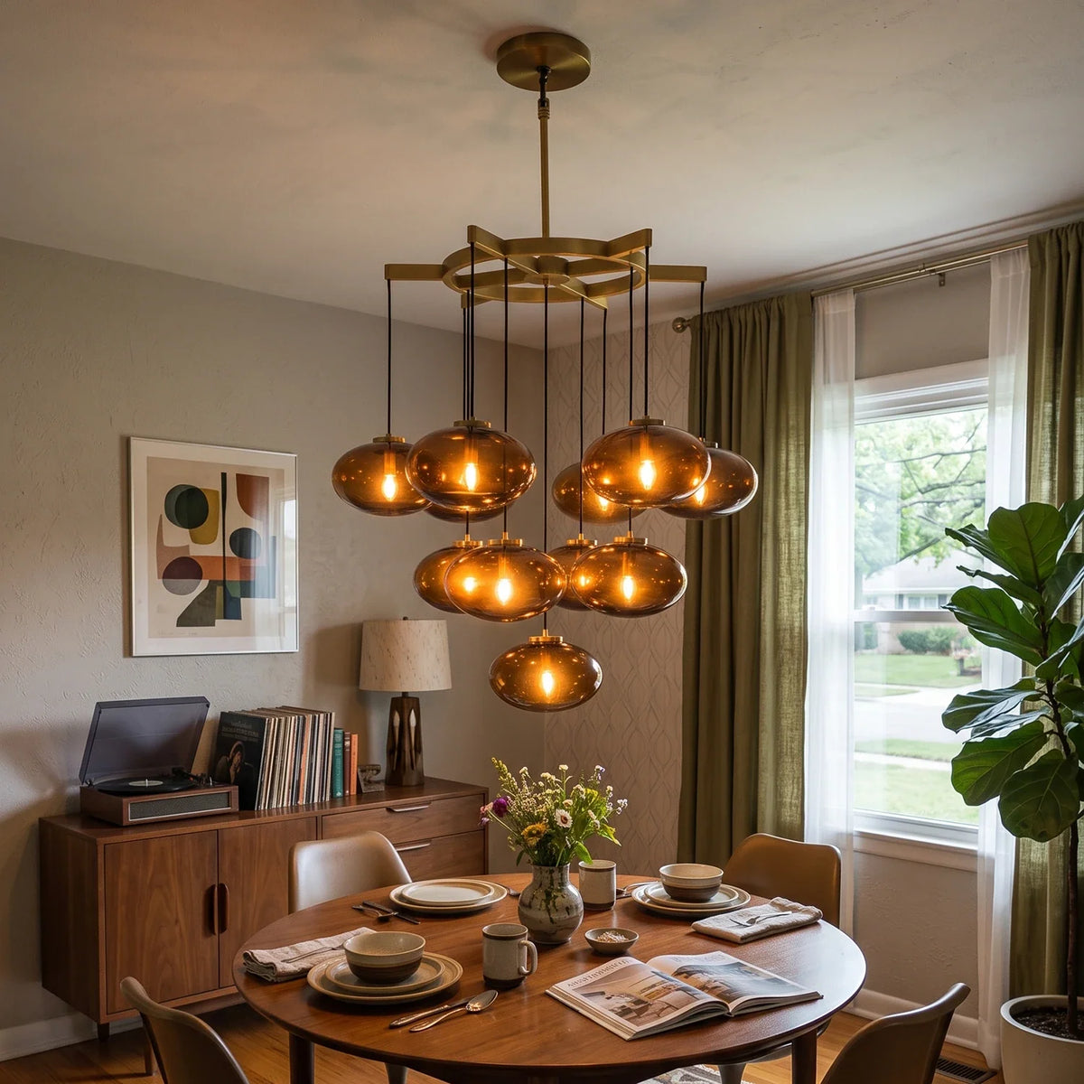Halden Smoked Glass Cluster Chandelier – Glass detail 6