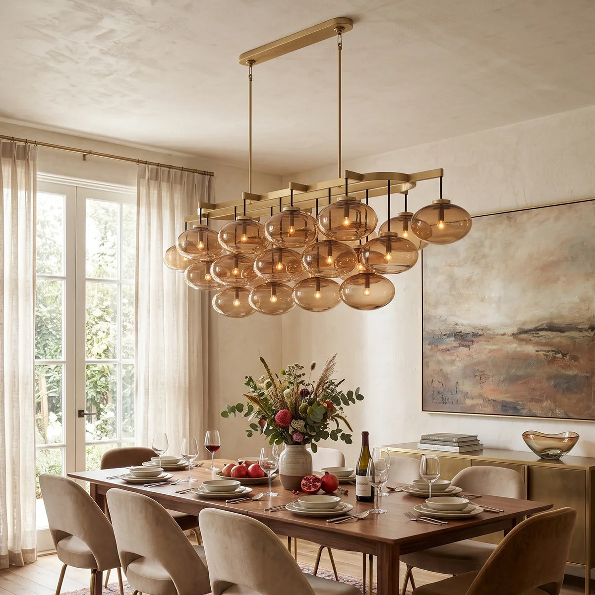 Halden Smoked Glass Cluster Chandelier – Glass detail 8
