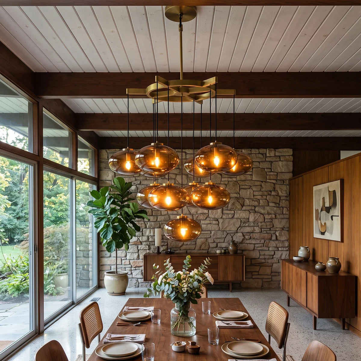 Halden Smoked Glass Cluster Chandelier – Glass detail 3