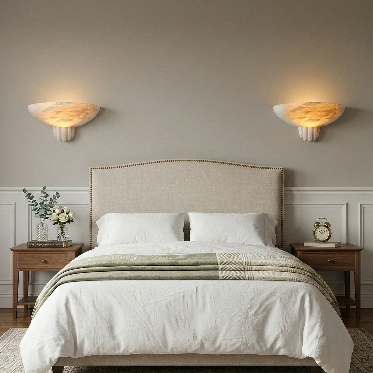 Half-Moon Rare Alabaster Art Wall Lamp – Alabaster detail 10