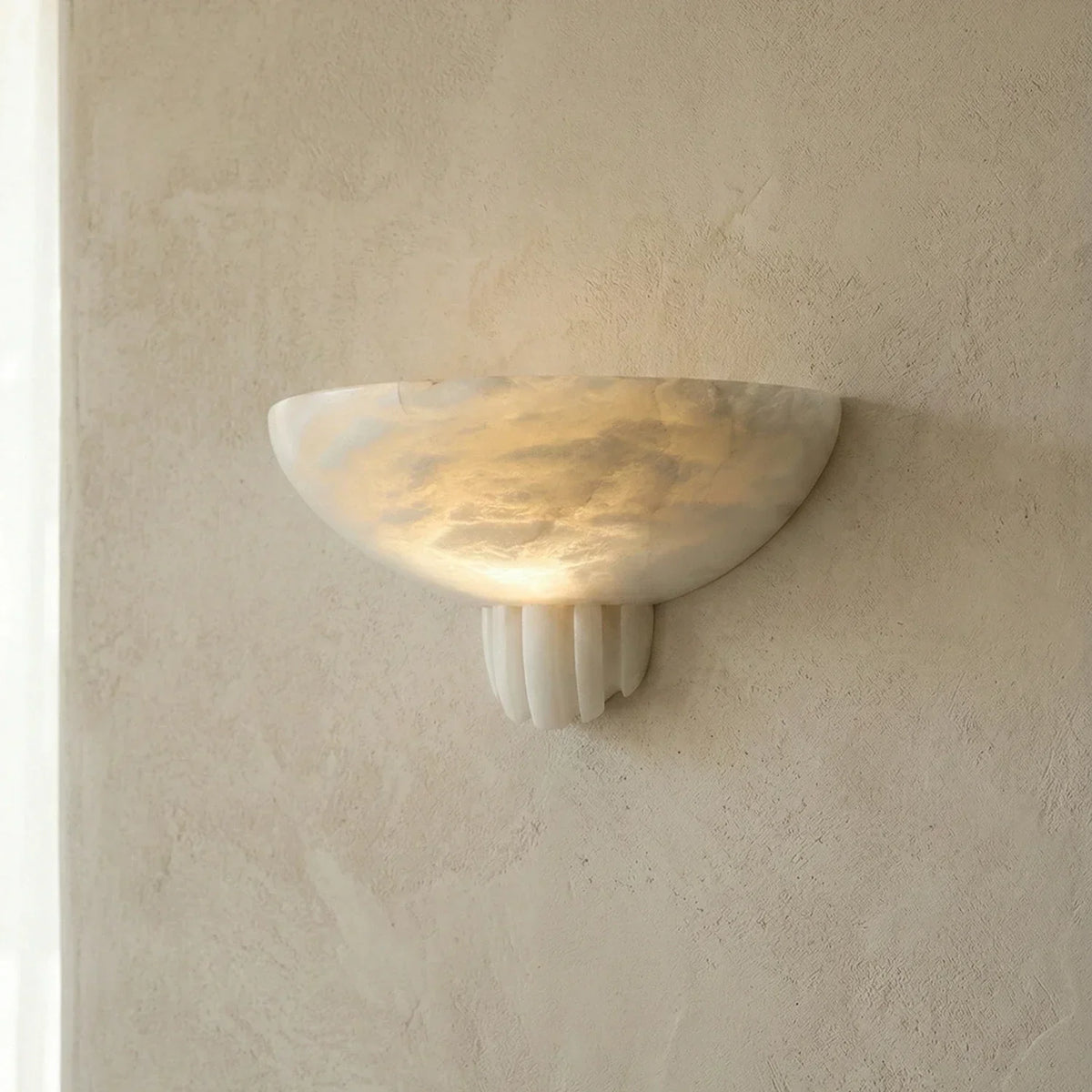 Half-Moon Rare Alabaster Art Wall Lamp – Alabaster detail 11