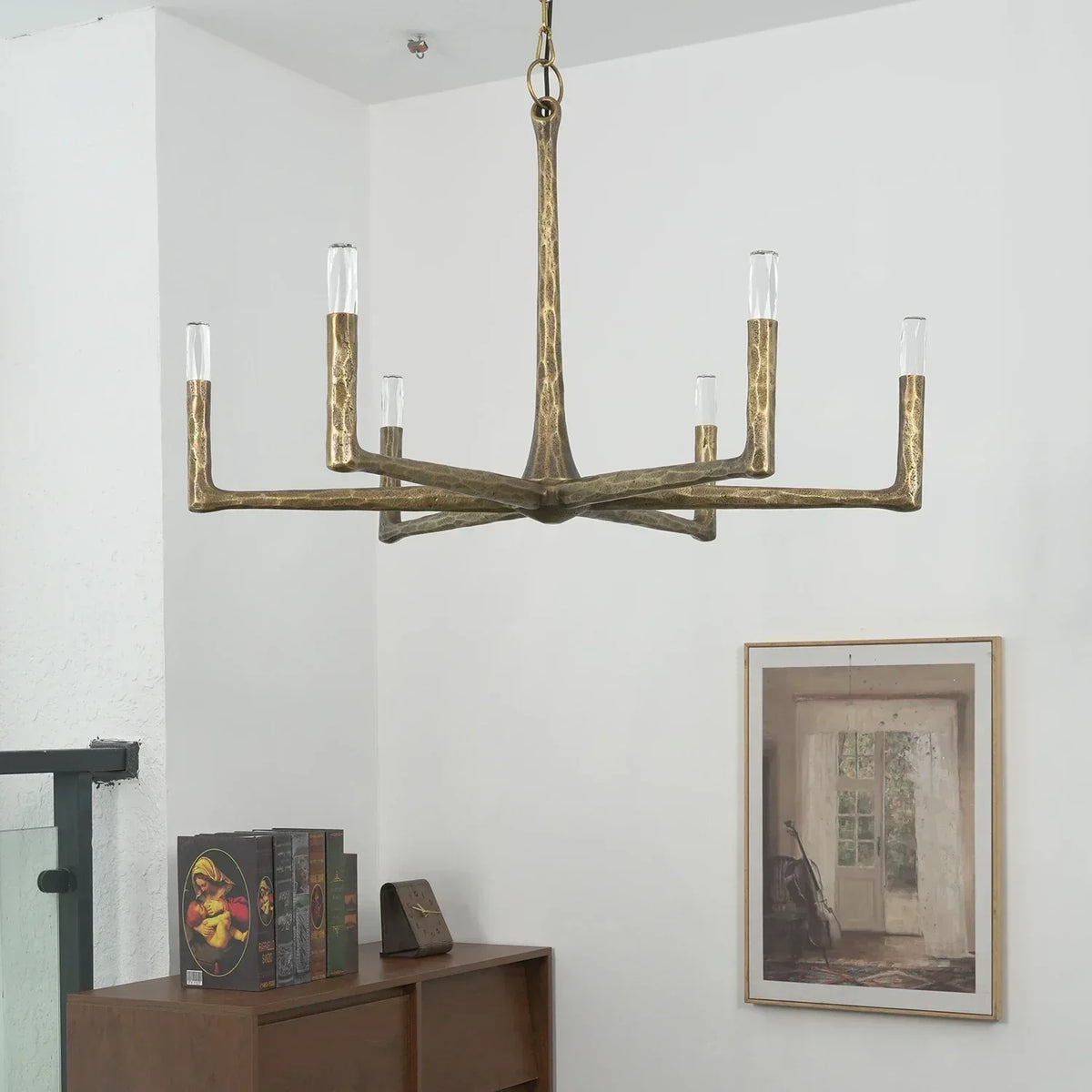 Hammered Cylindrical Lamp Arm Crystal Chandelier – Crystal detail 16