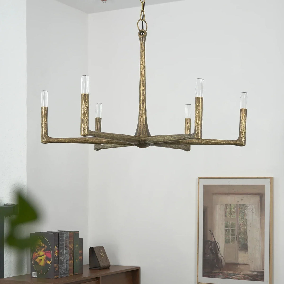 Hammered Cylindrical Lamp Arm Crystal Chandelier – Crystal detail 21