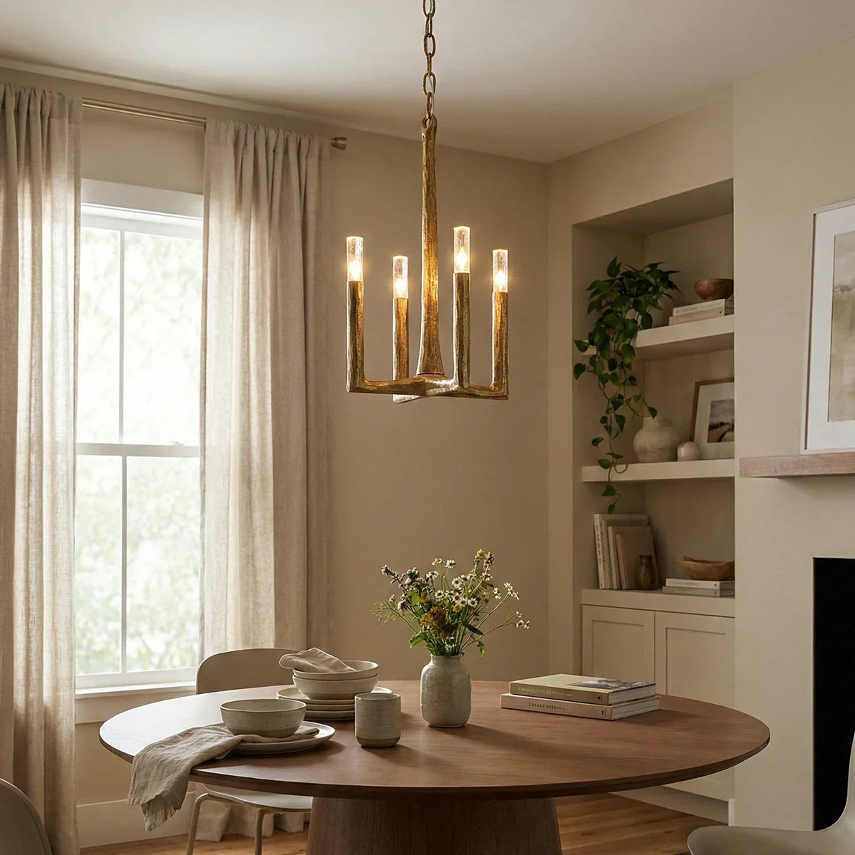 Hammered Cylindrical Lamp Arm Crystal Chandelier – Crystal detail 8