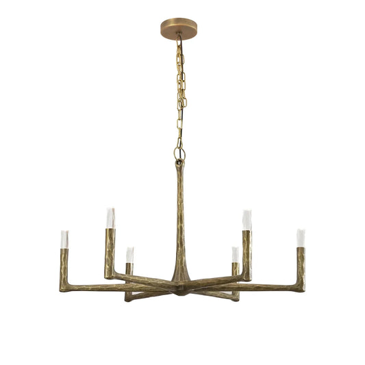 Hammered Cylindrical Lamp Arm Crystal Chandelier