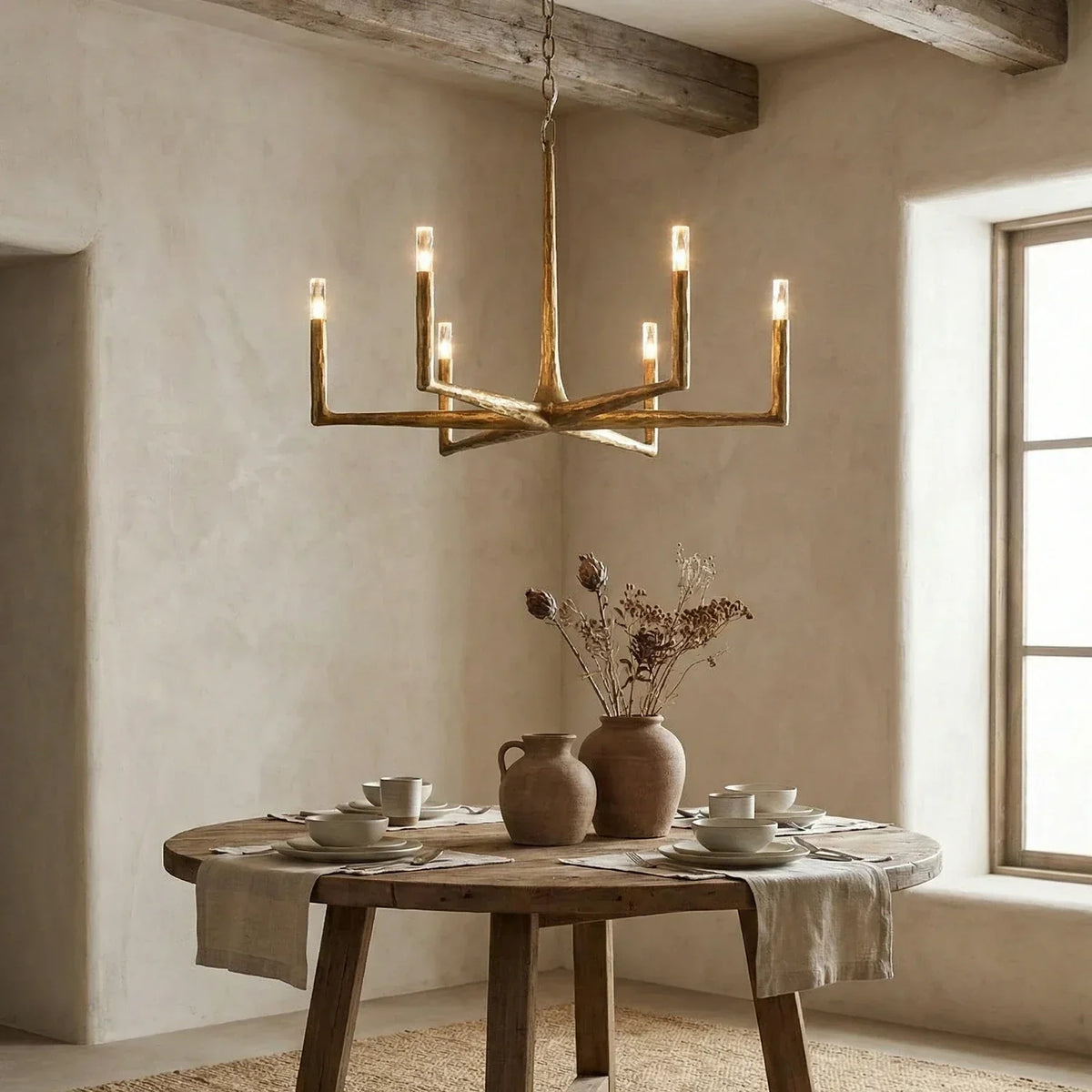 Hammered Cylindrical Lamp Arm Crystal Chandelier – Crystal detail 5