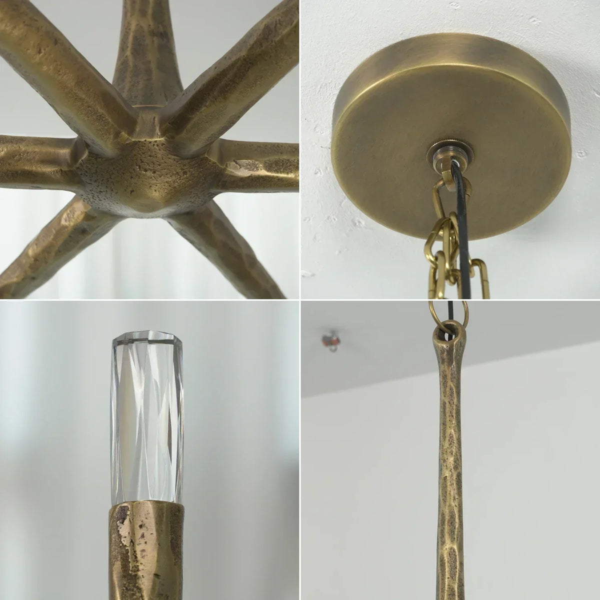Hammered Cylindrical Lamp Arm Crystal Chandelier – Crystal detail 24
