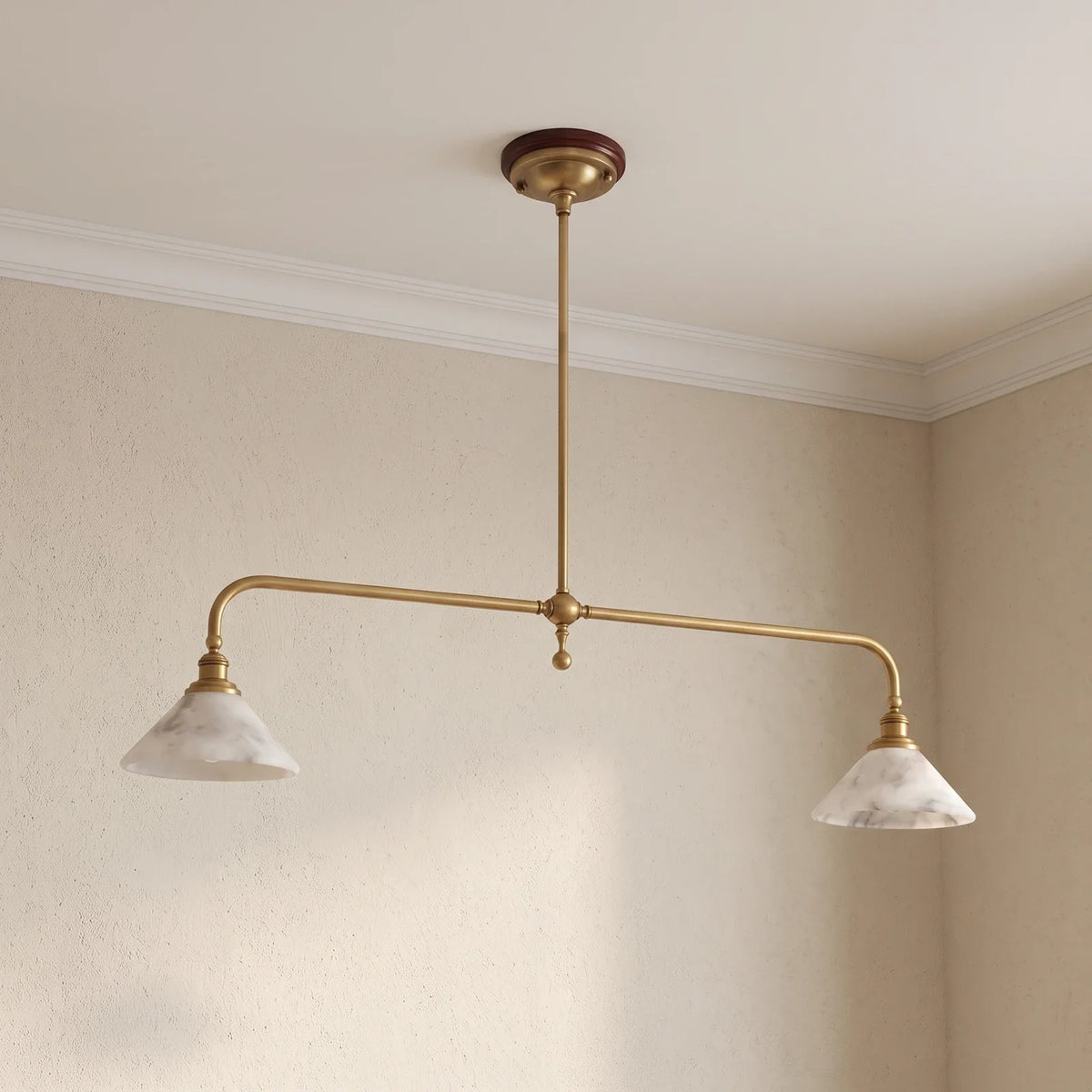 Harlowe Alabaster Two-Light Pendant Light – Alabaster detail 14