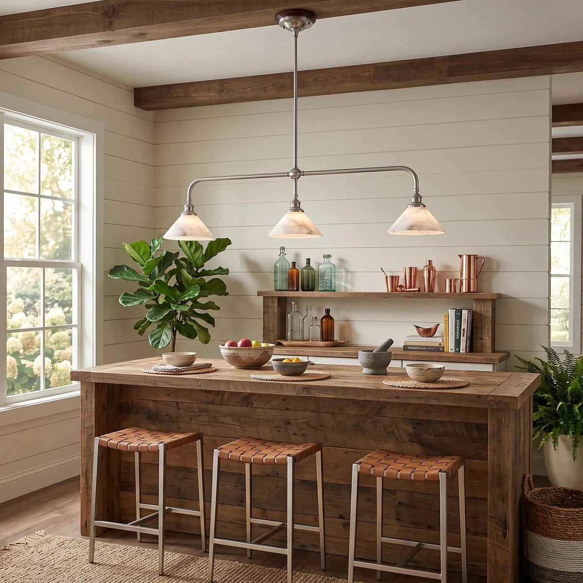 Harlowe Alabaster Two-Light Pendant Light – Alabaster detail 8