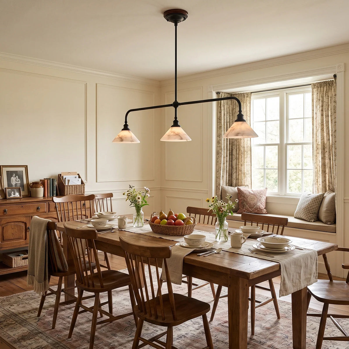 Harlowe Alabaster Two-Light Pendant Light – Alabaster detail 9