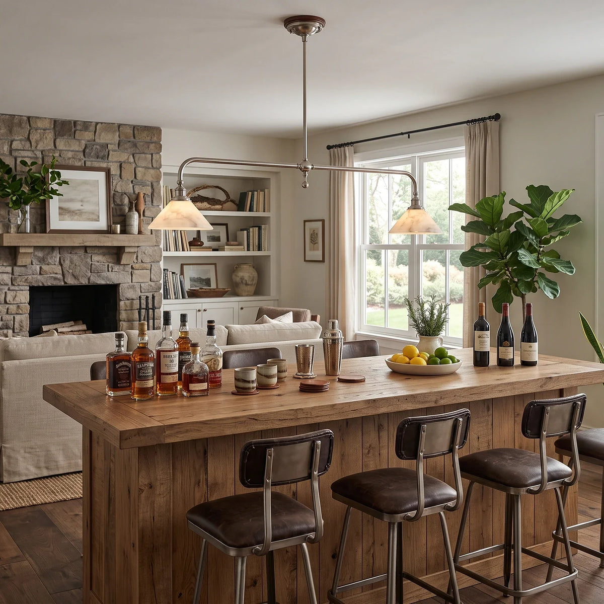 Harlowe Alabaster Two-Light Pendant Light – Alabaster detail 6