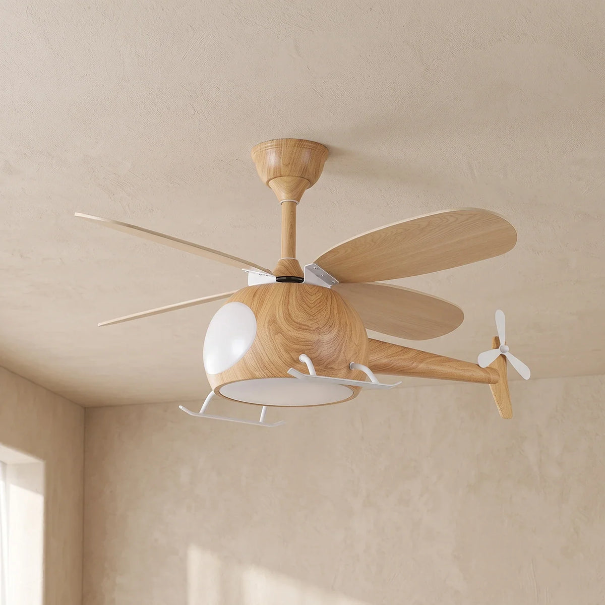 Helicopter Shape Heli Breeze Kids Copper Ceiling Fan Light – Copper detail 18