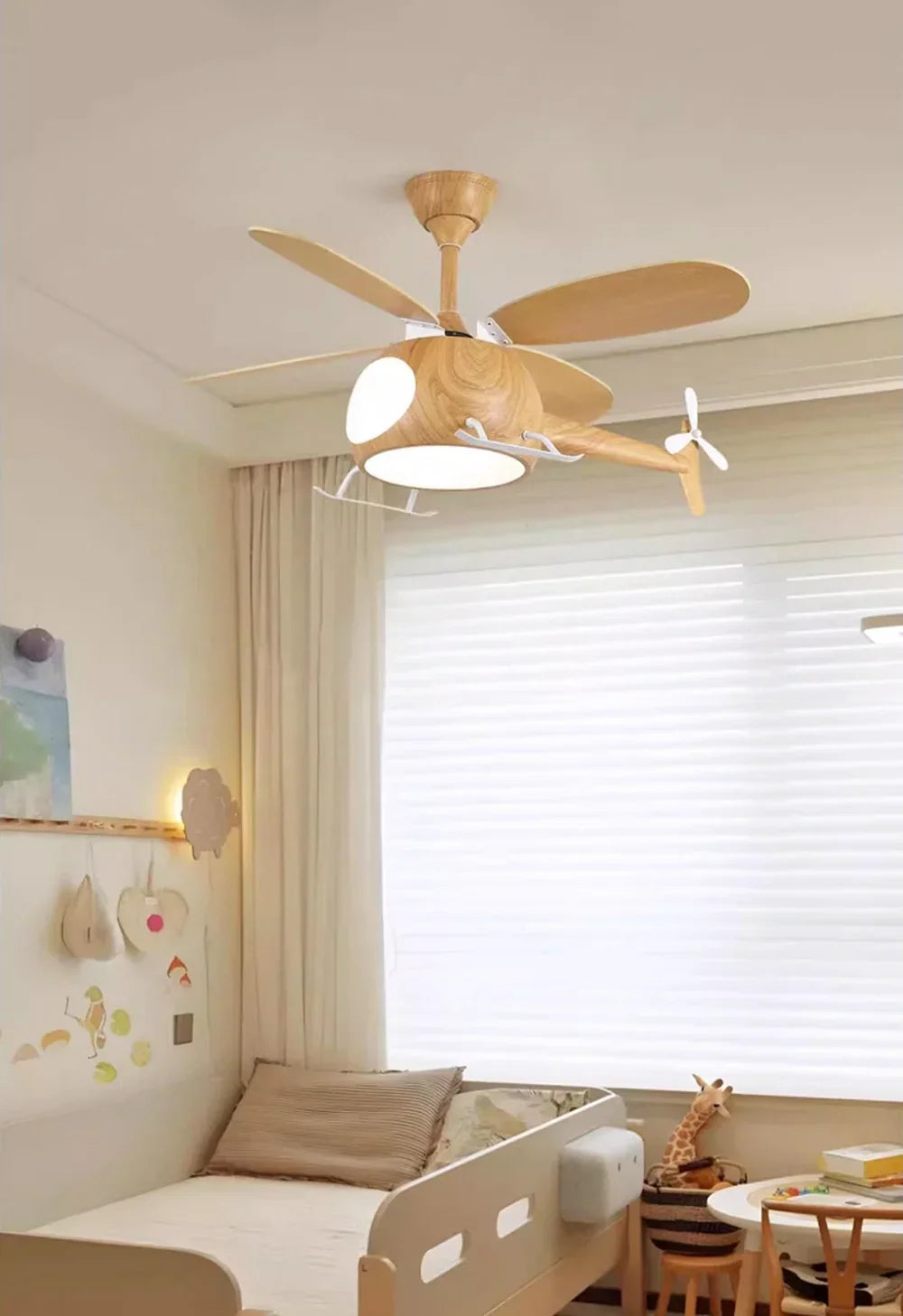 Helicopter Shape Heli Breeze Kids Copper Ceiling Fan Light – Copper detail 9
