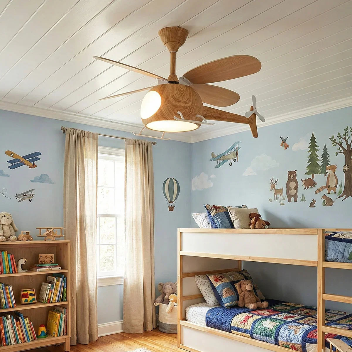 Helicopter Shape Heli Breeze Kids Copper Ceiling Fan Light – Copper detail 7