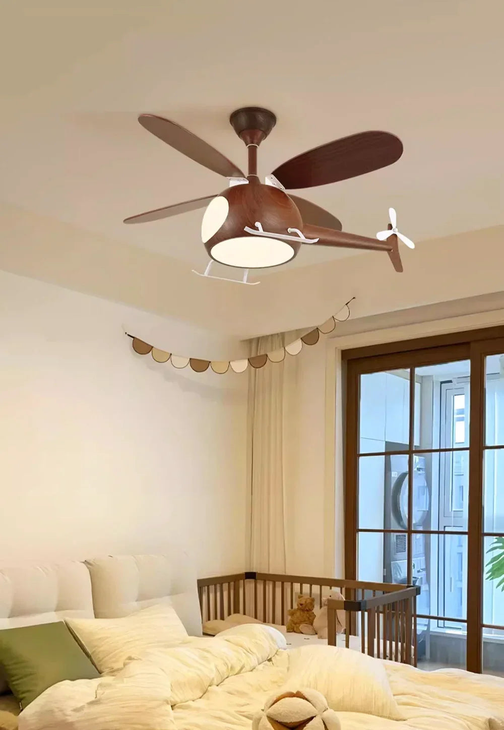 Helicopter Shape Heli Breeze Kids Copper Ceiling Fan Light – Copper detail 10