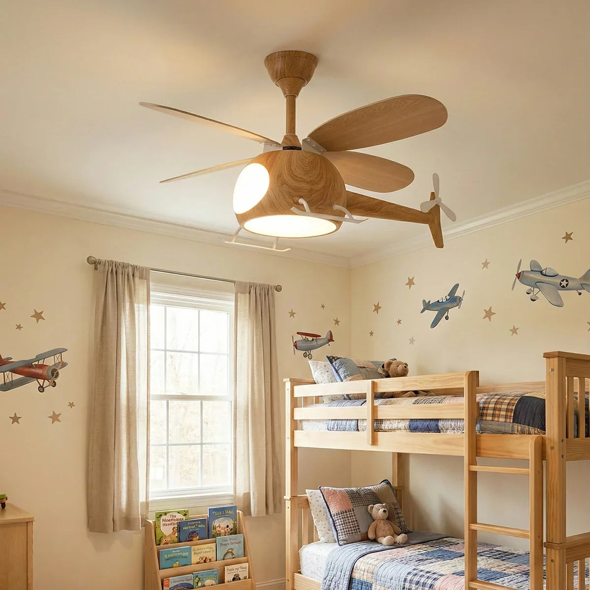 Helicopter Shape Heli Breeze Kids Copper Ceiling Fan Light – Copper detail 5