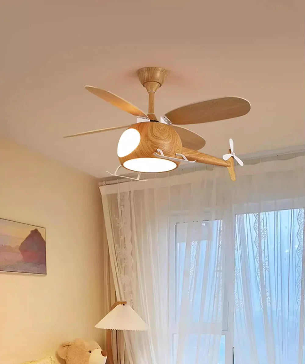 Helicopter Shape Heli Breeze Kids Copper Ceiling Fan Light – Copper detail 12